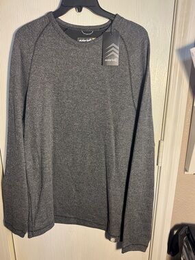 Solaris Men's Heather Charcoal Performance Crew Sweatshirt